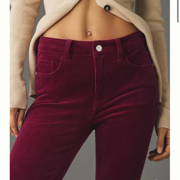 Anthropologie Picro & the Letterpress Corduroy Zippered Wine Red Skinny Jeans - Picture 4 of 13